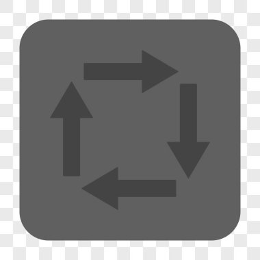 Dolaşım okları yuvarlak kare düğme