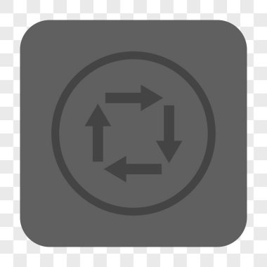 Dolaşım okları yuvarlak kare düğme