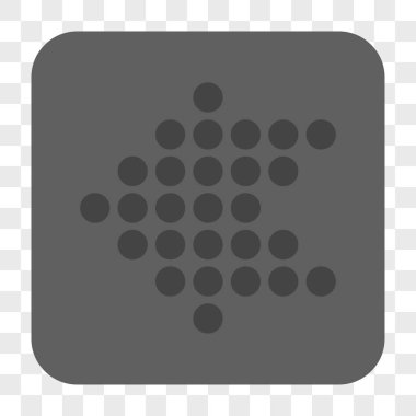 Noktalı ok sol yuvarlak kare düğme