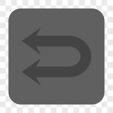 Çift sol ok yuvarlak kare düğme