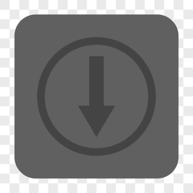 Aşağı yönlü ok yuvarlak kare düğme