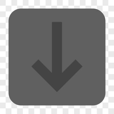 Aşağı ok yuvarlak kare düğme