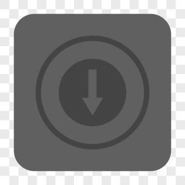 Aşağı yönlü ok yuvarlak kare düğme