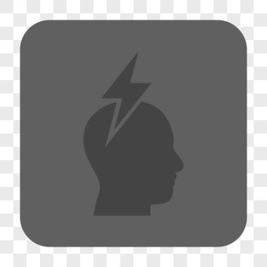 Baş ağrısı yuvarlak kare düğme