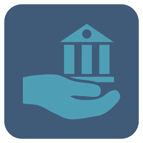 Bank Service Flat kwadraat Vector Icon — Stockvector