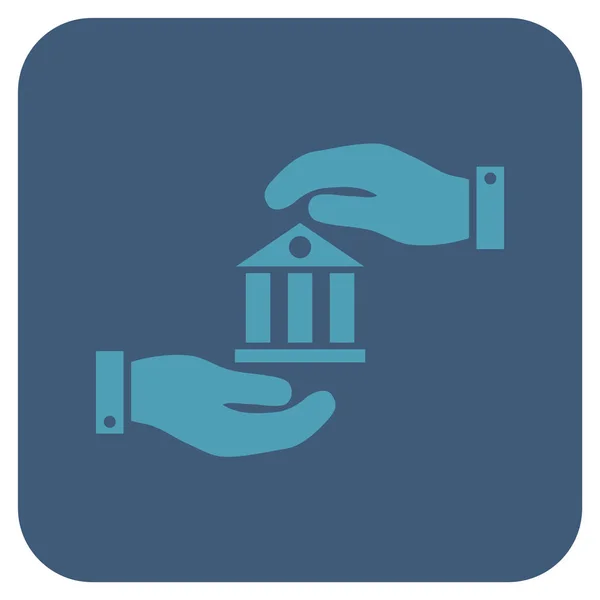 Banco de servicio plano cuadrado Vector icono — Archivo Imágenes Vectoriales