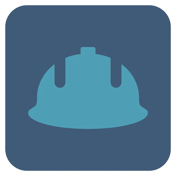 Casco de construcción plana cuadrada Vector icono — Archivo Imágenes Vectoriales