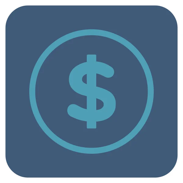 Dollar Flat Squared Vector Icon — Stock Vector