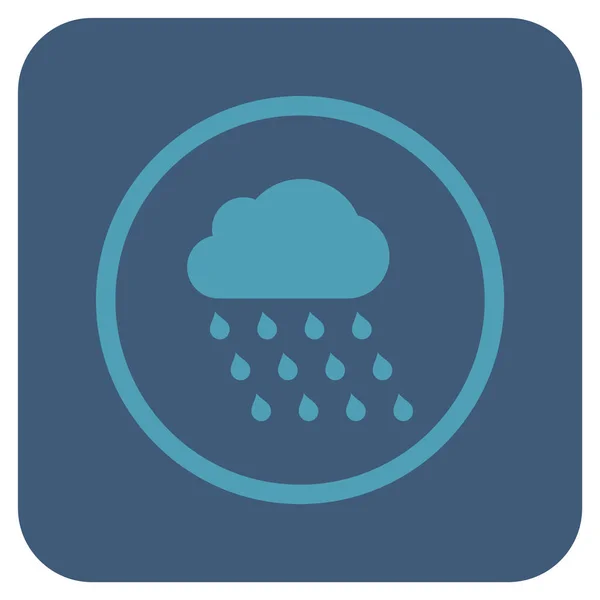 Icono de vector cuadrado plano de nube de lluvia — Vector de stock