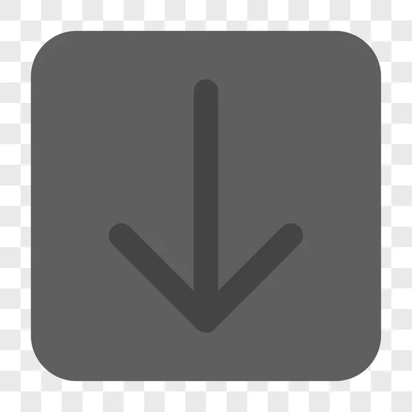 Šipka dolů zaoblené čtvercové tlačítko — Stockový vektor