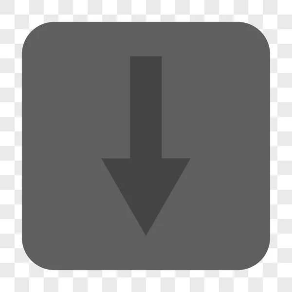 Flecha hacia abajo redondeado botón cuadrado — Vector de stock
