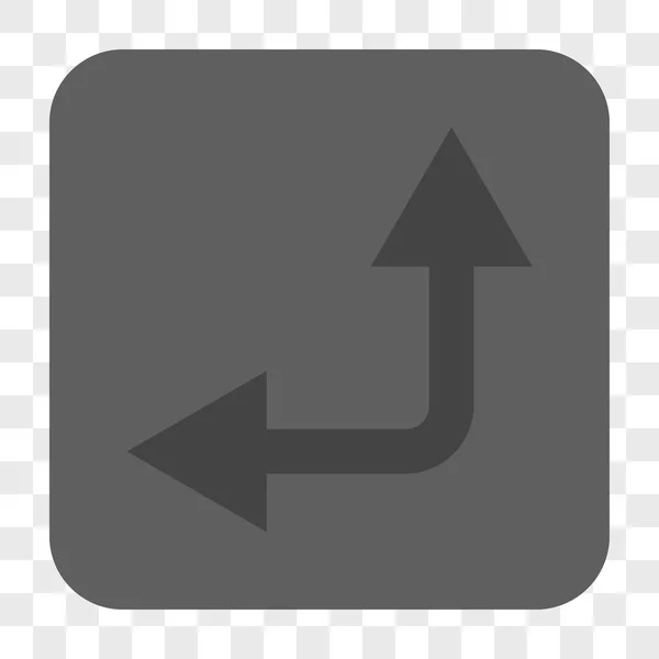 Flecha de bifurcación izquierda hasta el botón cuadrado redondeado — Vector de stock
