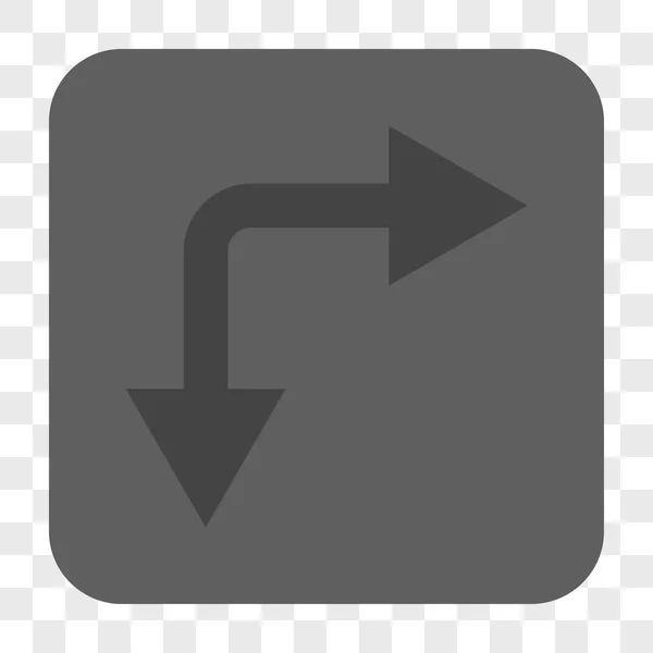 Flecha de bifurcación hacia abajo botón cuadrado redondeado — Vector de stock
