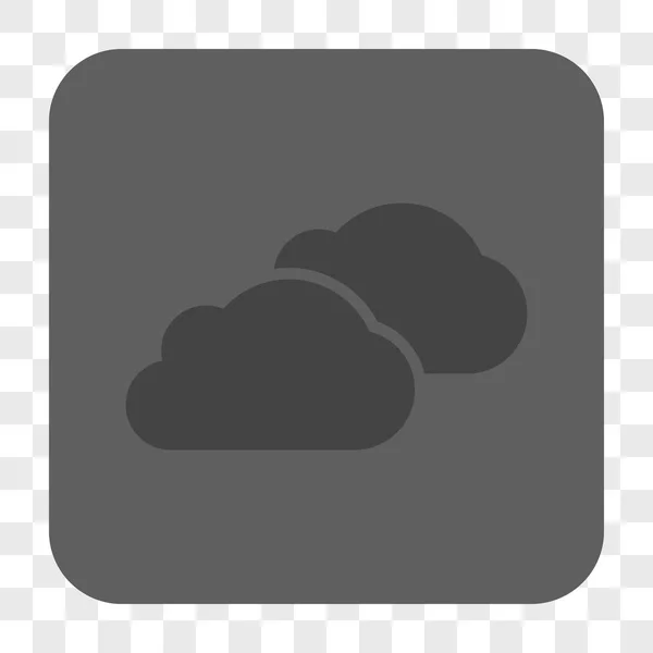 Wolken runden quadratischen Knopf — Stockvektor