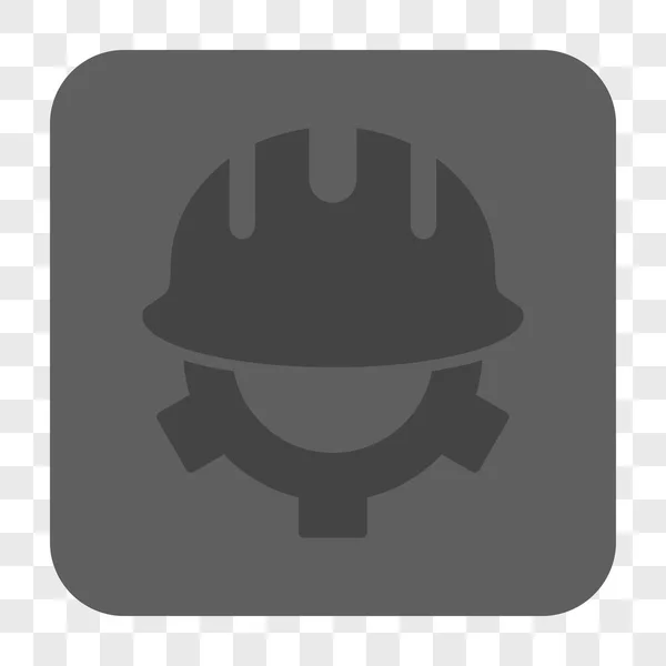 Development Helmet Rounded Square Button — Stock Vector