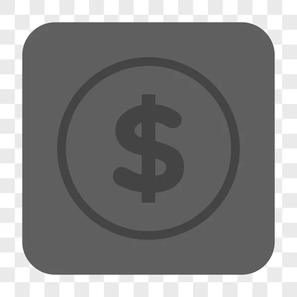 Botón cuadrado redondeado dólar — Vector de stock