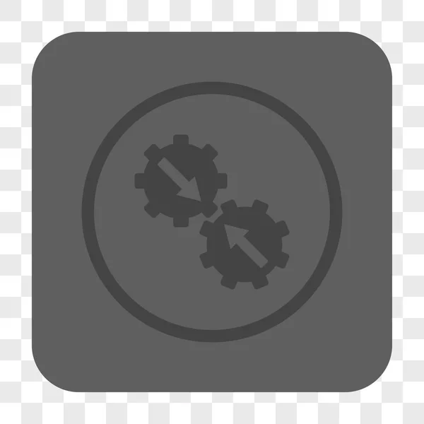 Gear Integration Rounded Square Button — Stock Vector