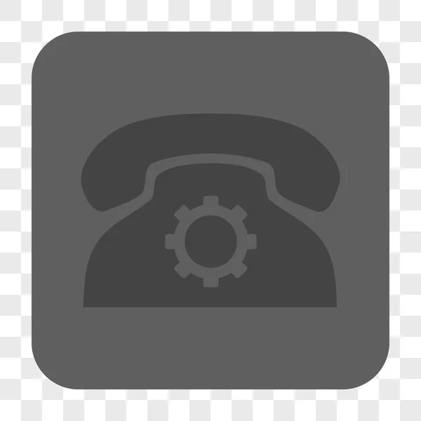 Telefon ayarları yuvarlak kare düğme — Stok Vektör