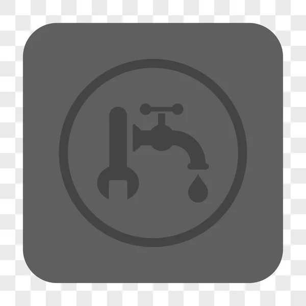 Υδραυλικά στρογγυλεμένο τετράγωνο κουμπί — Διανυσματικό Αρχείο