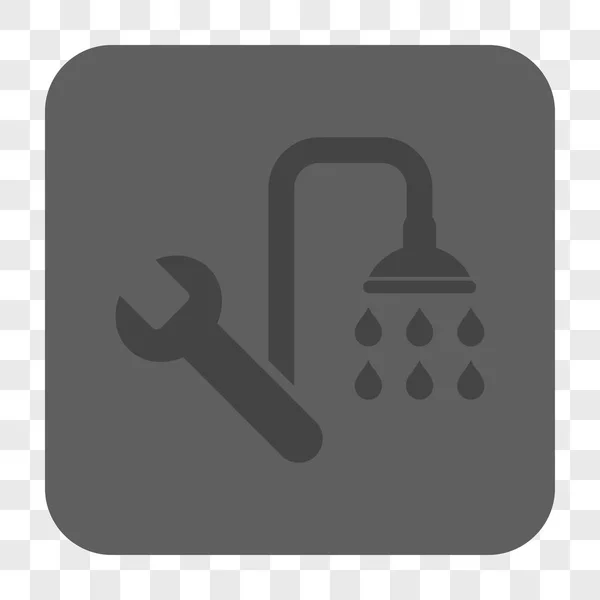 Botón cuadrado redondeado de fontanería — Vector de stock