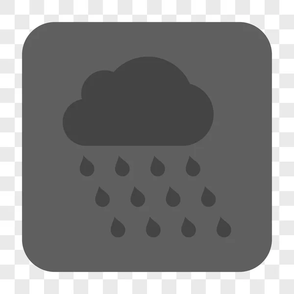 Nuvola di pioggia Pulsante quadrato arrotondato — Vettoriale Stock