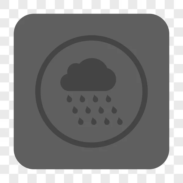 Σύννεφο βροχής στρογγυλεμένο τετράγωνο κουμπί — Διανυσματικό Αρχείο