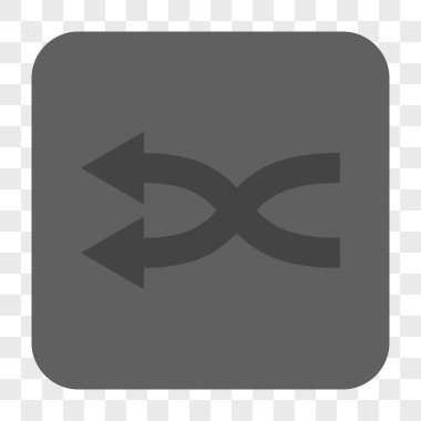 Shuffle oklar sola yuvarlak kare düğme