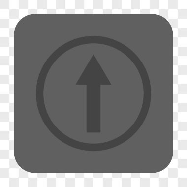 Yukarı yönlü ok yuvarlak kare düğme