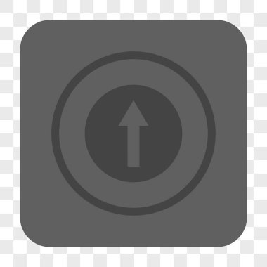 Yukarı yönlü ok yuvarlak kare düğme