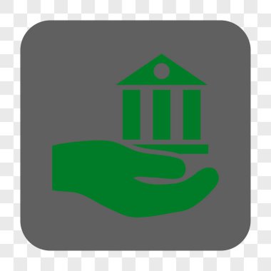 Banka hizmet yuvarlak kare düğme