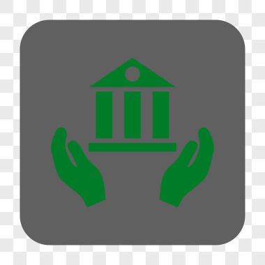 Banka hizmet yuvarlak kare düğme