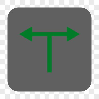 Bifurkasyon oklar sola doğru kare düğme yuvarlak