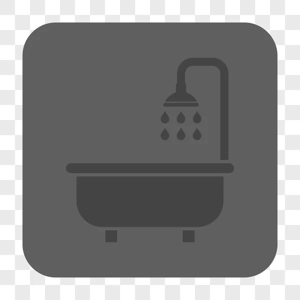 샤워 목욕 둥근 사각형 버튼 — 스톡 벡터
