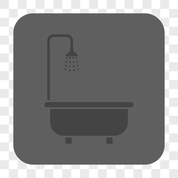 Bouton carré arrondi de bain de douche — Image vectorielle