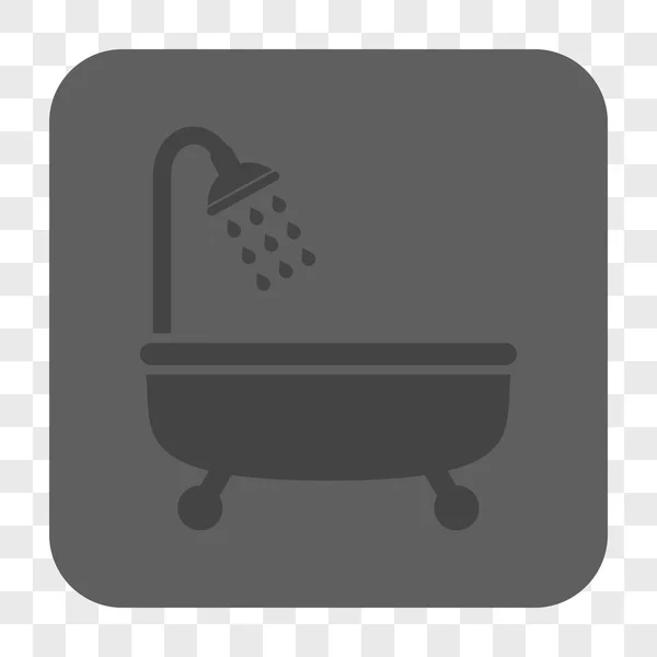 Duschbad abgerundete quadratische Taste — Stockvektor