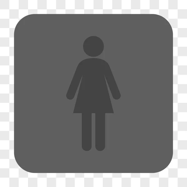 Frau runden quadratischen Knopf — Stockvektor