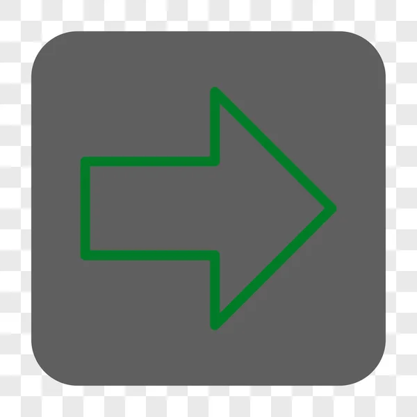 Flecha derecha redondeada botón cuadrado — Vector de stock