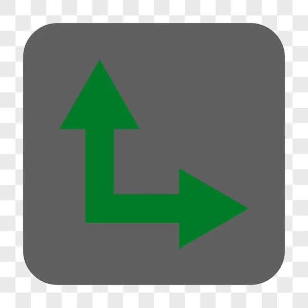 Bifurcation Arrow Right Up Rounded Square Button — Vector de stoc