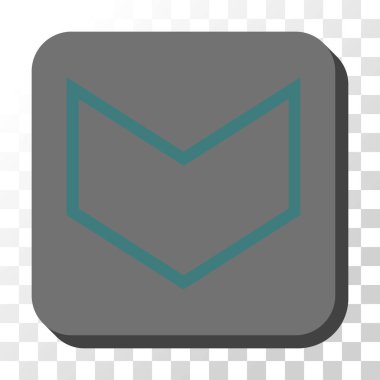 Ok ucu yuvarlatılmış kare vektör düğmesini basılı