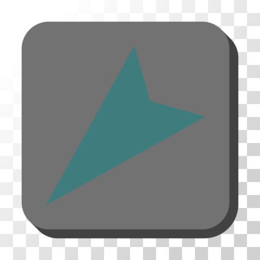 Kare vektör düğme ok ucu sol aşağı yuvarlanmış