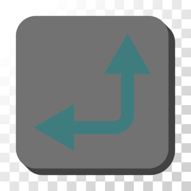 Bifurkasyon ok sol kadar kare vektör düğmesini yuvarlak