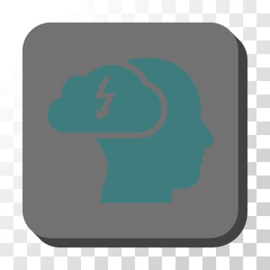 Beyin fırtınası yuvarlatılmış kare vektör düğmesi