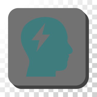 Beyin fırtınası yuvarlatılmış kare vektör düğmesi