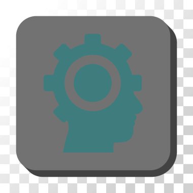 Cyborg dişli yuvarlak kare vektör düğmesi