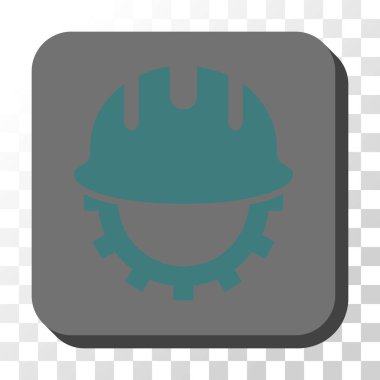 Geliştirme Hardhat yuvarlak kare vektör düğmesi