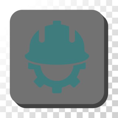 Geliştirme kask yuvarlak kare vektör düğmesi