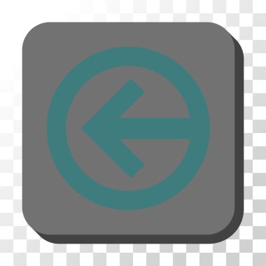 Yön sol yuvarlak kare vektör düğmesi