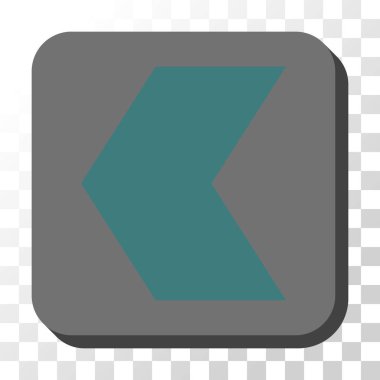 Yön sol yuvarlak kare vektör düğmesi