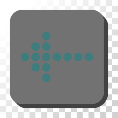 Noktalı ok sol düğme kare vektör yuvarlak