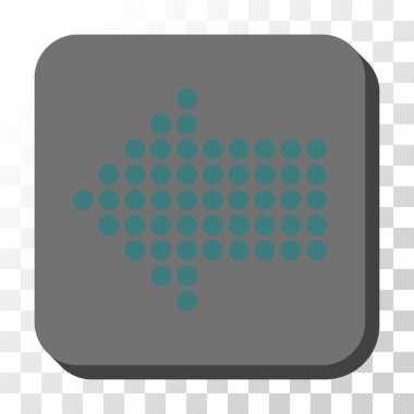 Noktalı ok sol düğme kare vektör yuvarlak